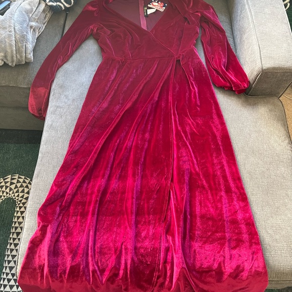 NWT Red Bianca Velvet Maxi Dress from Pinup Girl - Picture 3 of 6